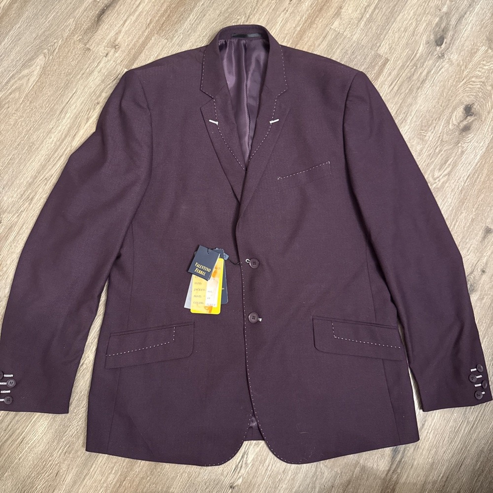 Valentino Ferrel Italy Purple Suit Jacket/Blazer Men's 46L Style4279 NWT!